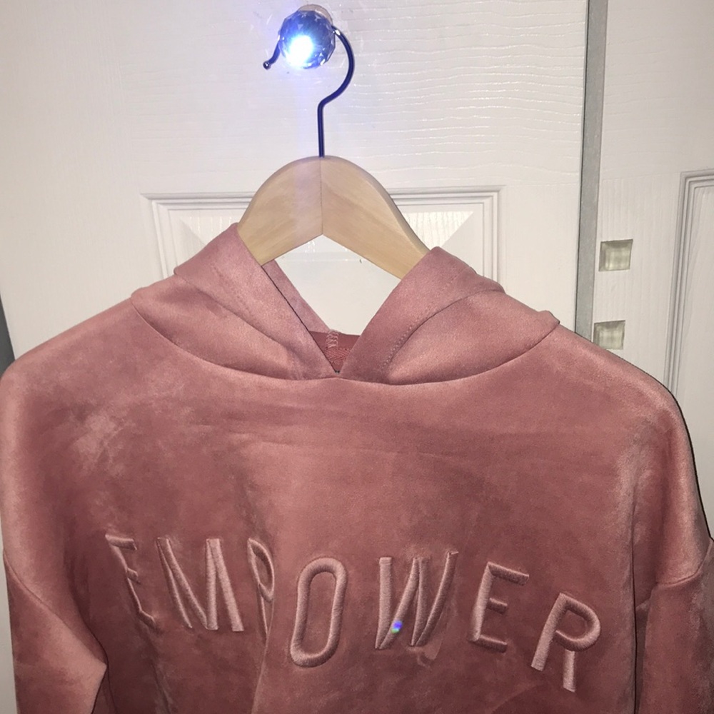 Pink velvet hoodie